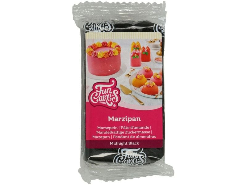 Funcakes Marzipan – schwarz 250 g Mandelhaltige Zuckermasse zur Dekoration von Backwaren