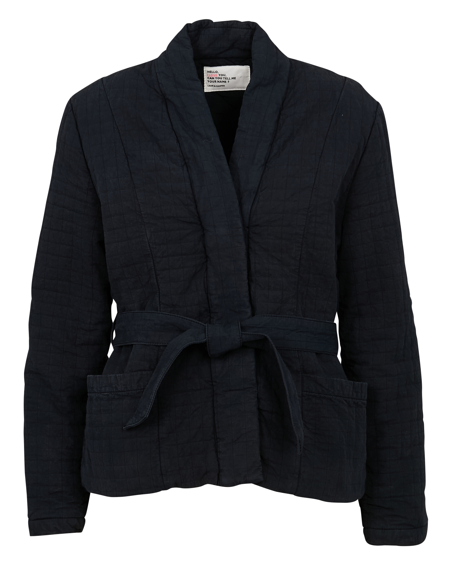 VERTU - Kimono droit col V en coton | Bleu
