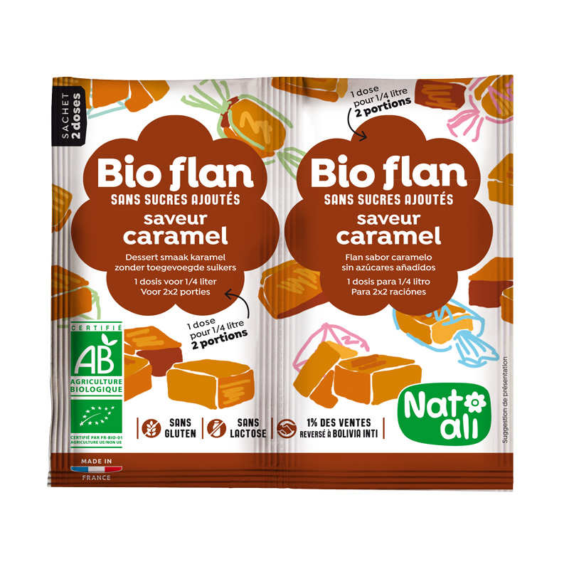Bio-flan parfum caramel sans sucres ajoutés