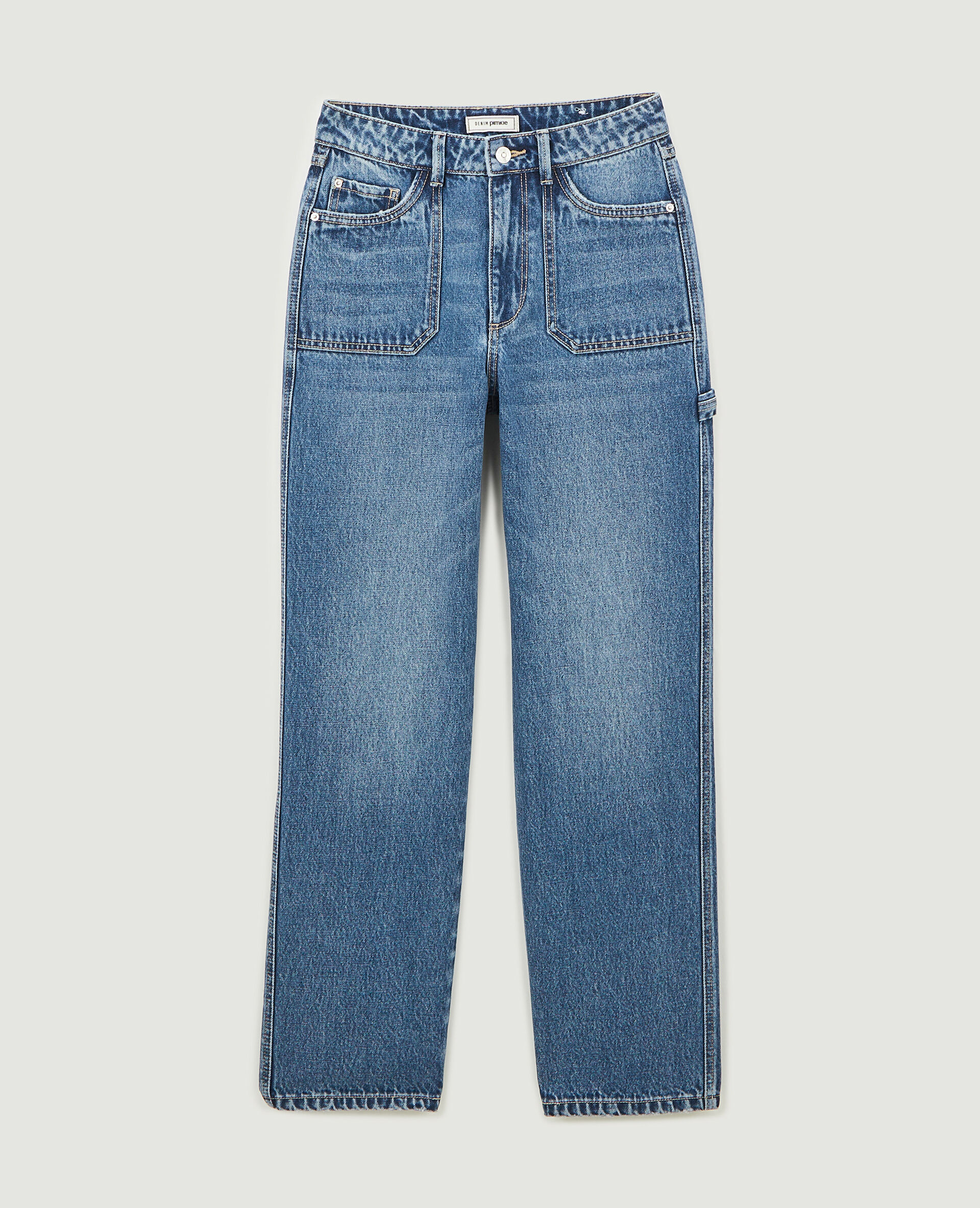 Jean droit taille haute - Bleu