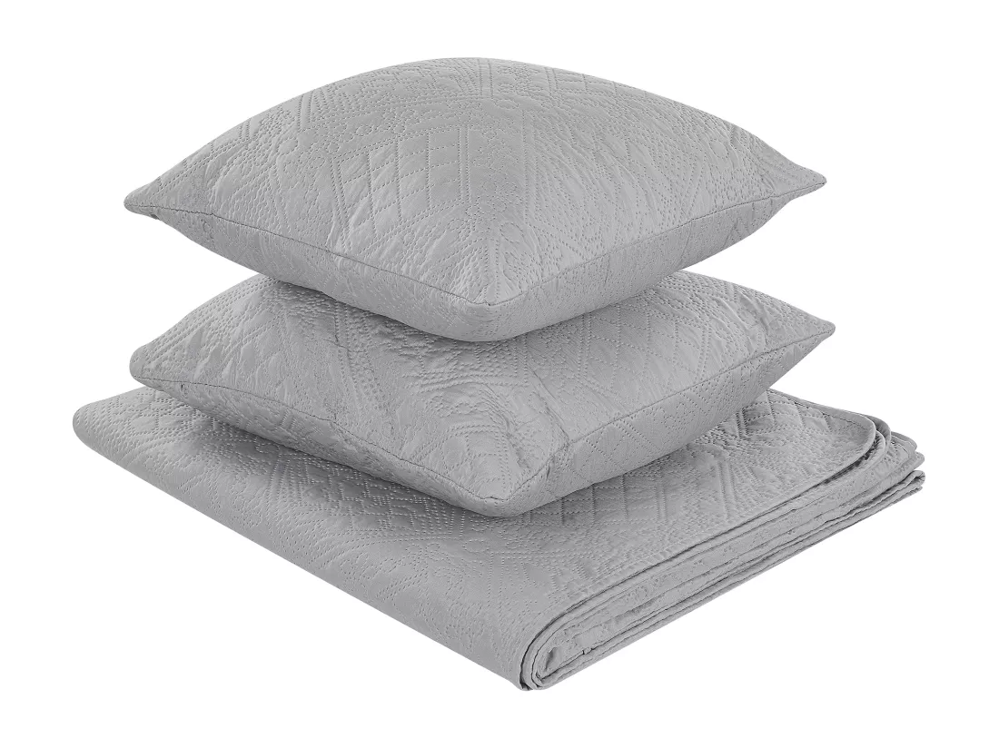Couvre-lits avec coussins ALAMUT 140 x 210 cm Gris