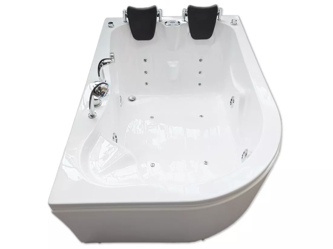 Baignoire Balnèo blanc 170 X 115 cm pour 2 personnes 15 jets– Dahlia