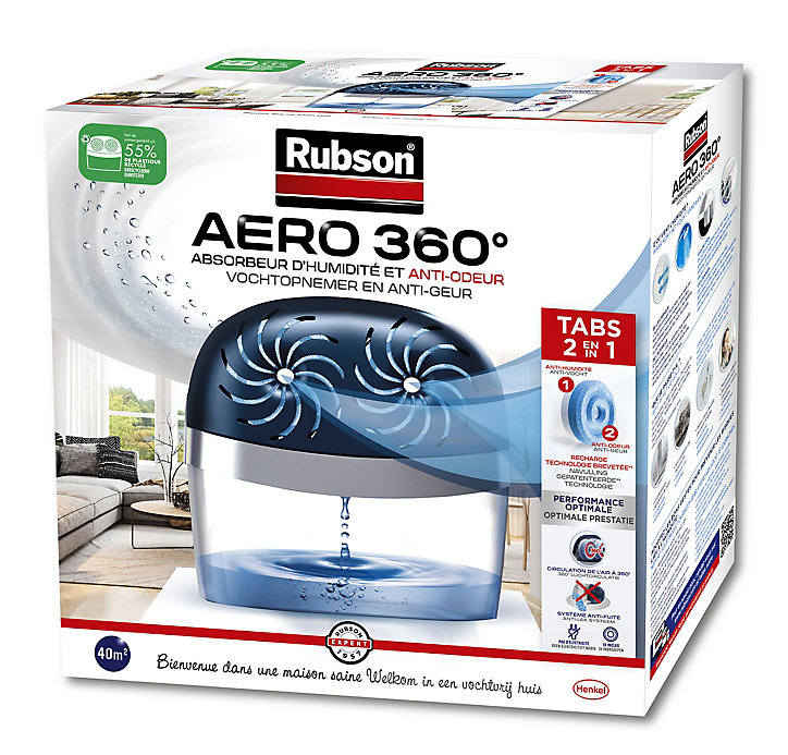 Absorbeur d'humidité Rubson Aero 360° 40m²