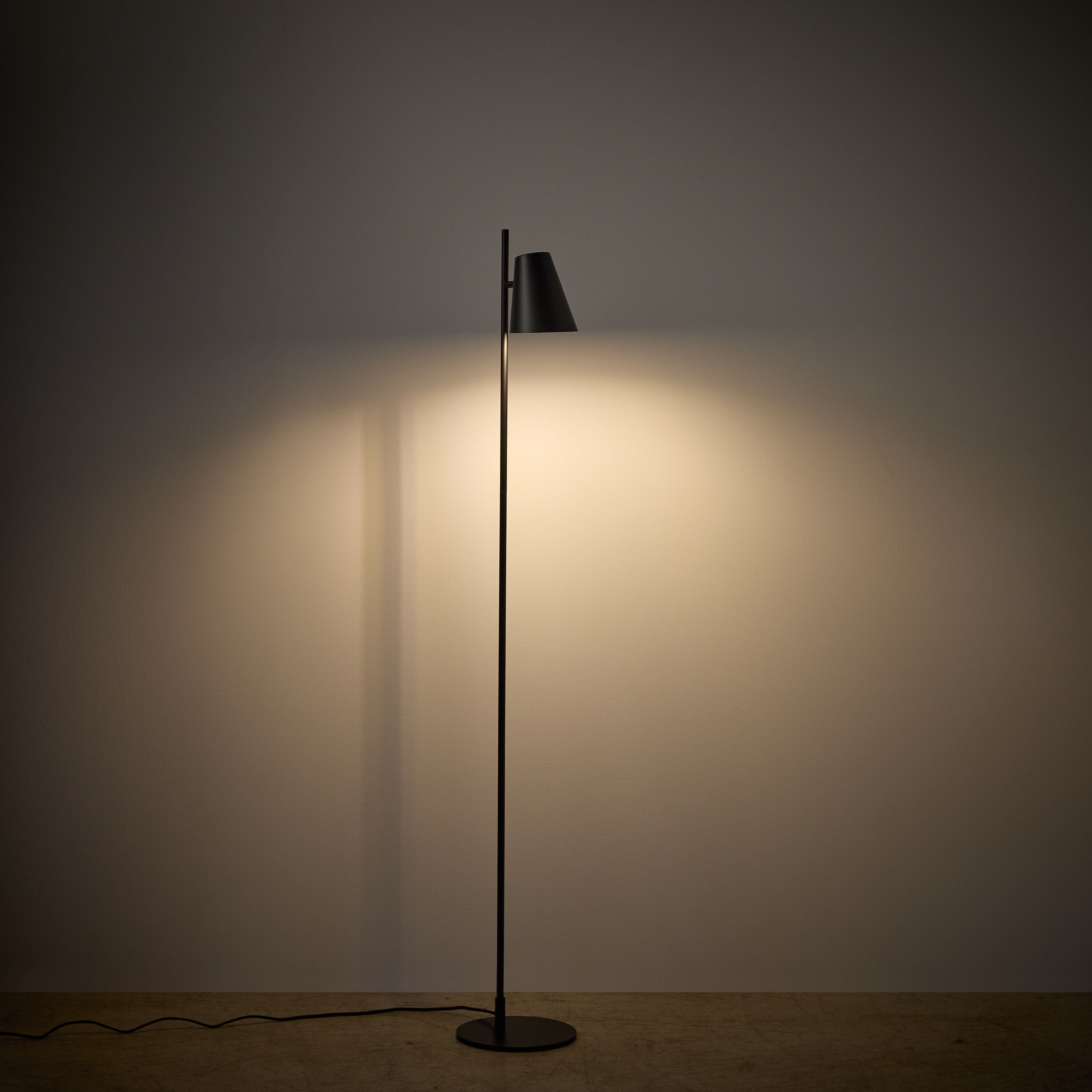 DION Stehleuchte - Schwarz / B: 22.0 cm x T: 24.0 cm x H: 147.0 cm
