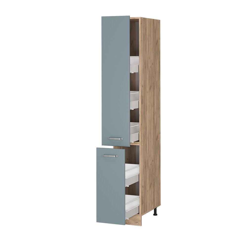 Vicco Apothekerhochschrank Küchenschrank R-Line Solid Eiche Blau Grau 30 cm modern