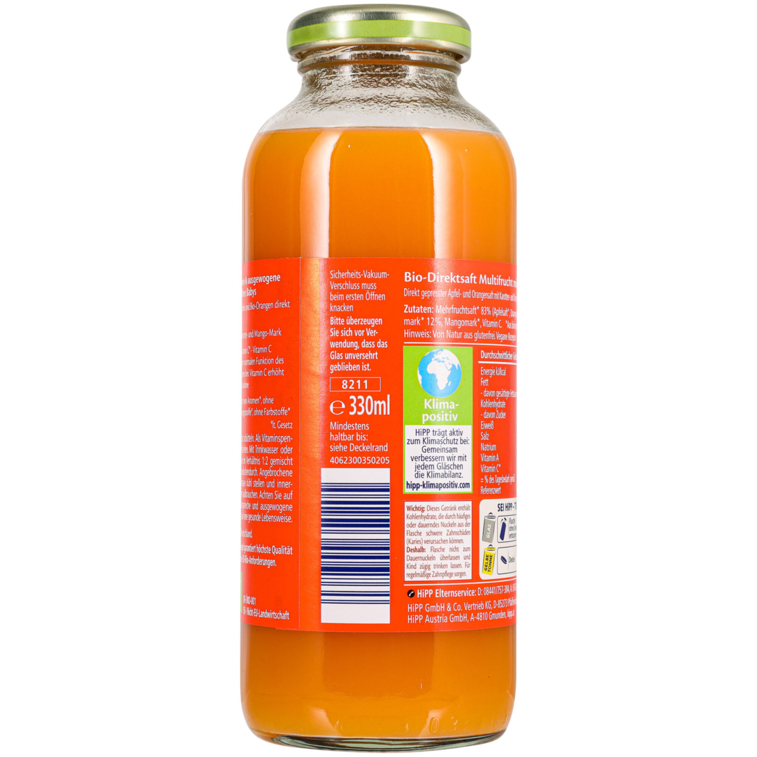 Hipp Bio Direktsaft Mulitfrucht mit Karotte 5+ Monate