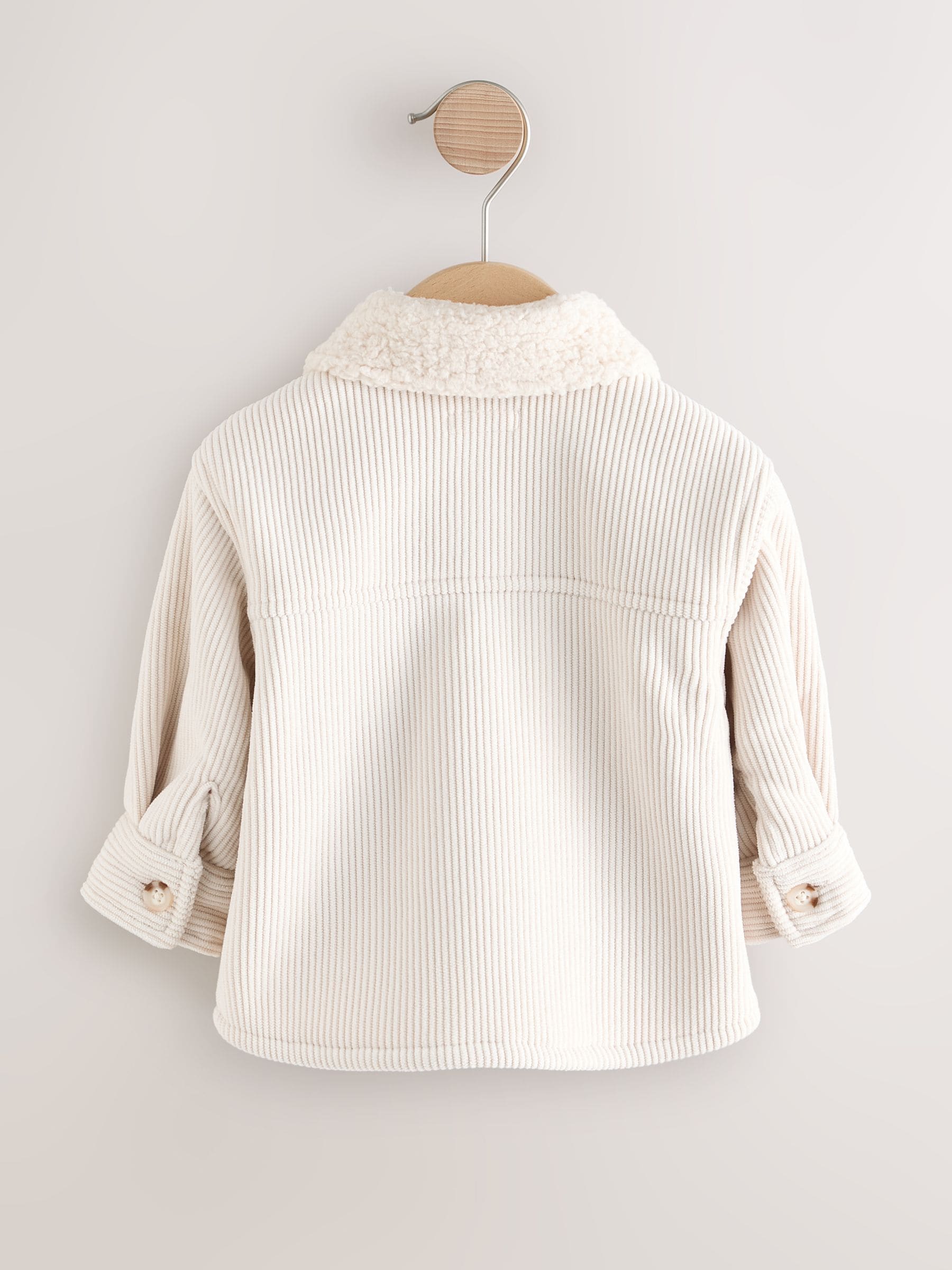 Ecru wit - Met borg gevoerde corduroy shacket (3mnd -7jr)