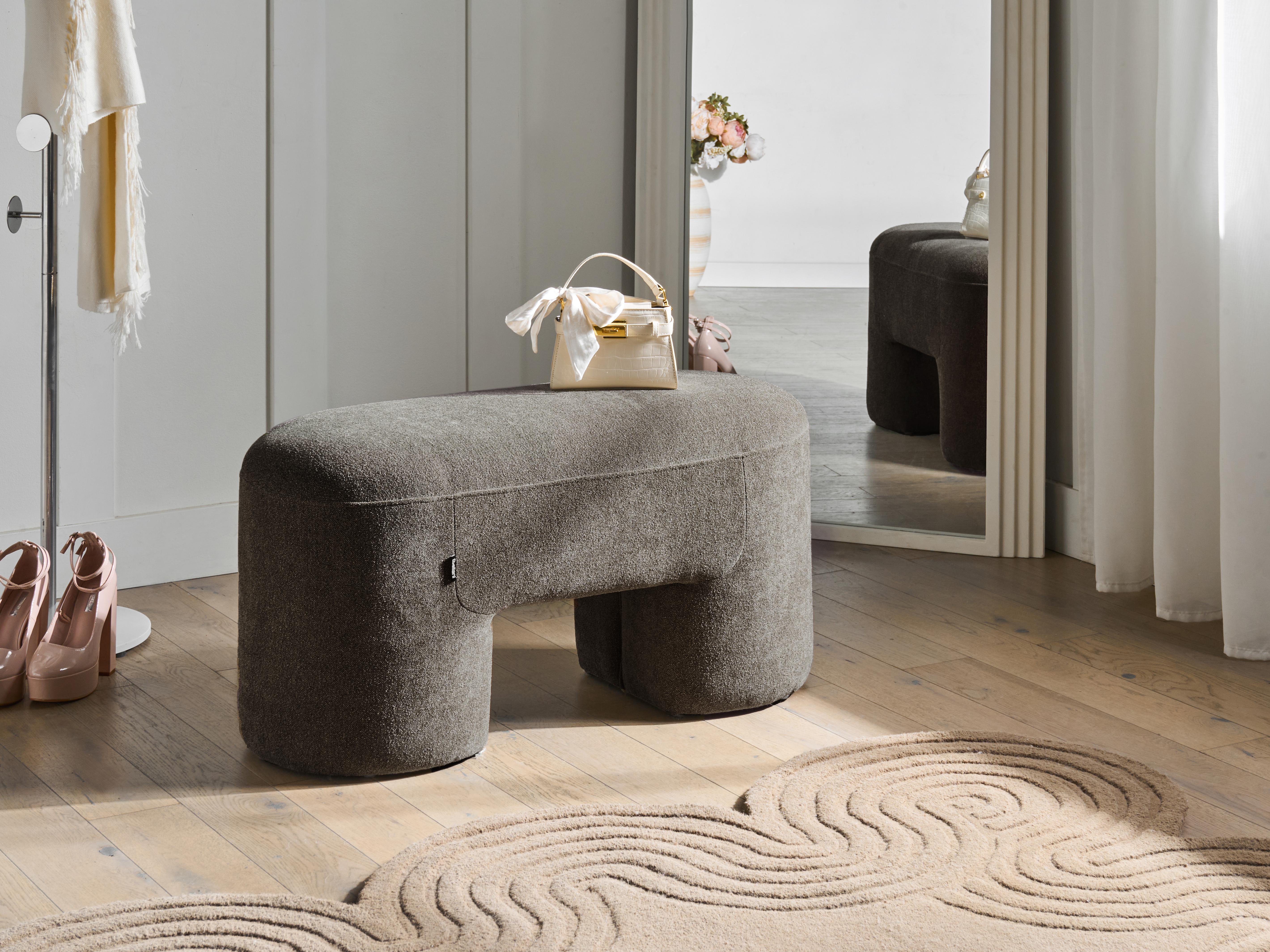 Bankje DECORAH Bouclé Bruin