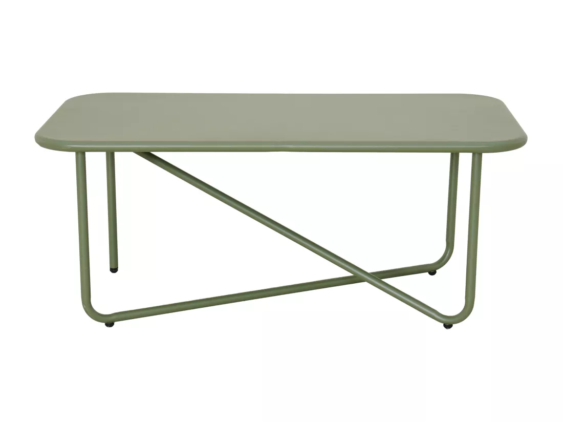 Salon de jardin en acier : un canapé 2 places, 2 fauteuils et une table basse - Vert - MILOPE de MYLIA