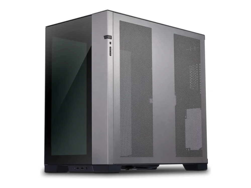 Lian Li O11 Dynamic Evo - Mid tower - udvidet ATX - sidepanel med vindue (hærdet glas) - ingen strømforsyning - havnegrå - USB/Lyd