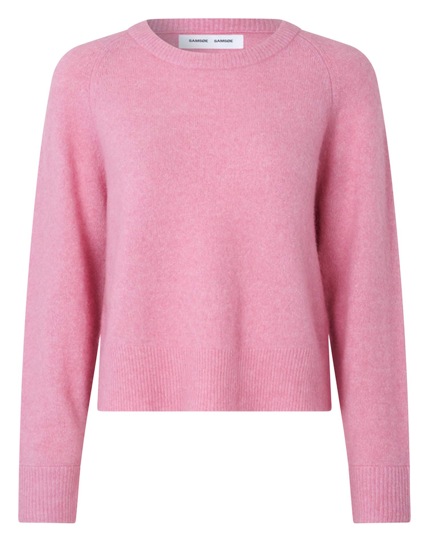 Pull col rond en laine mélangée | Rose