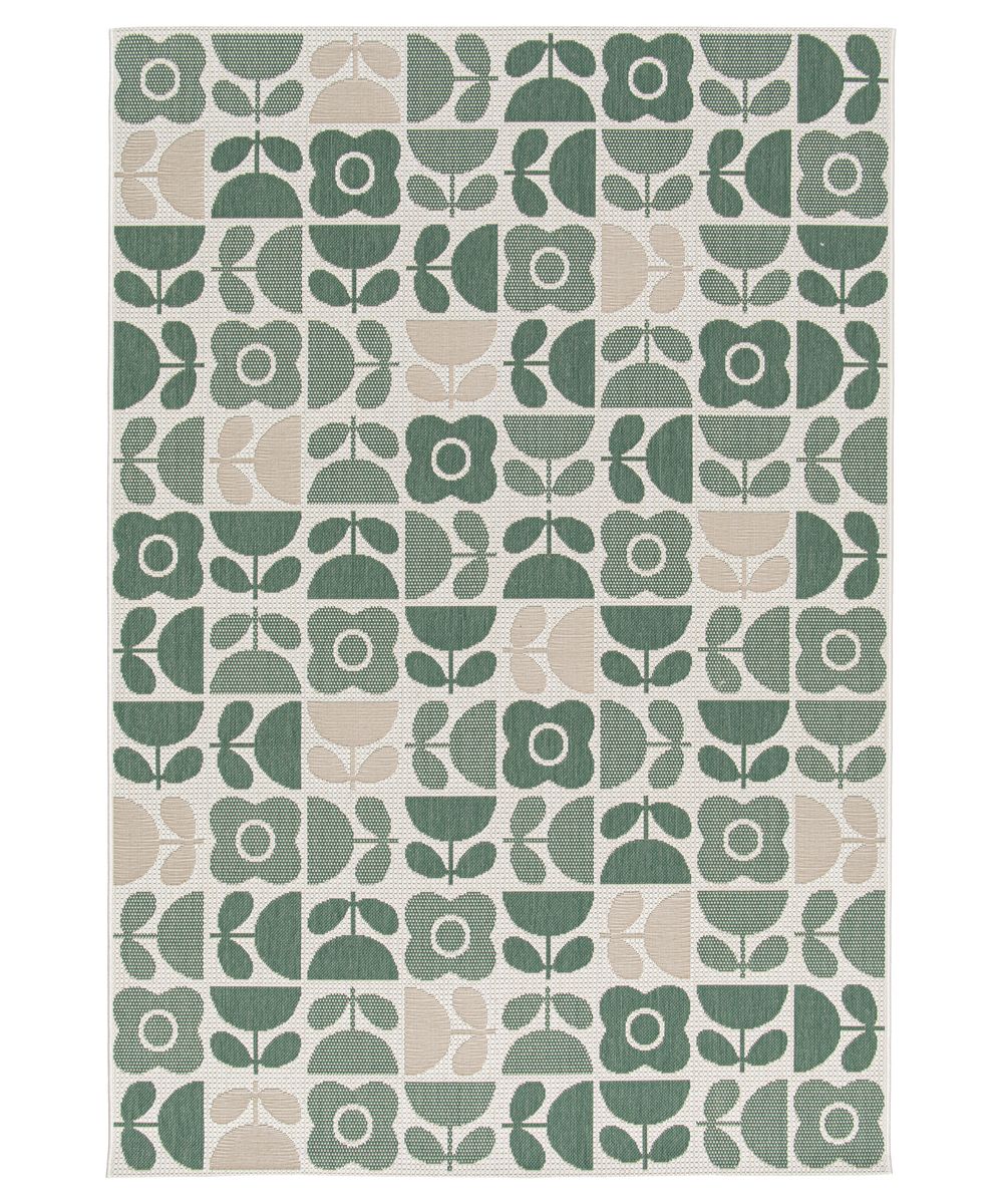 Boho&me Buitenkleed bloemen - Verdance Bloom groen - 200x290 cm