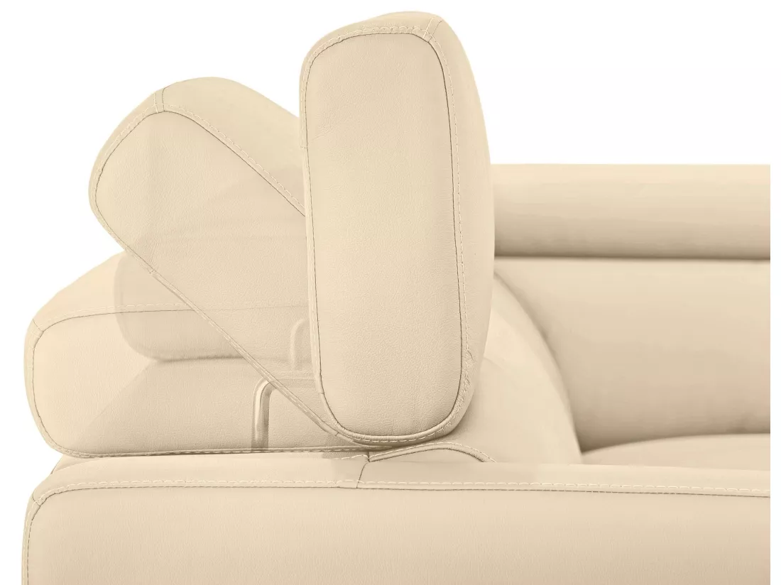 Luzern | Canapé Chaise Lounge 3 places en PU crème