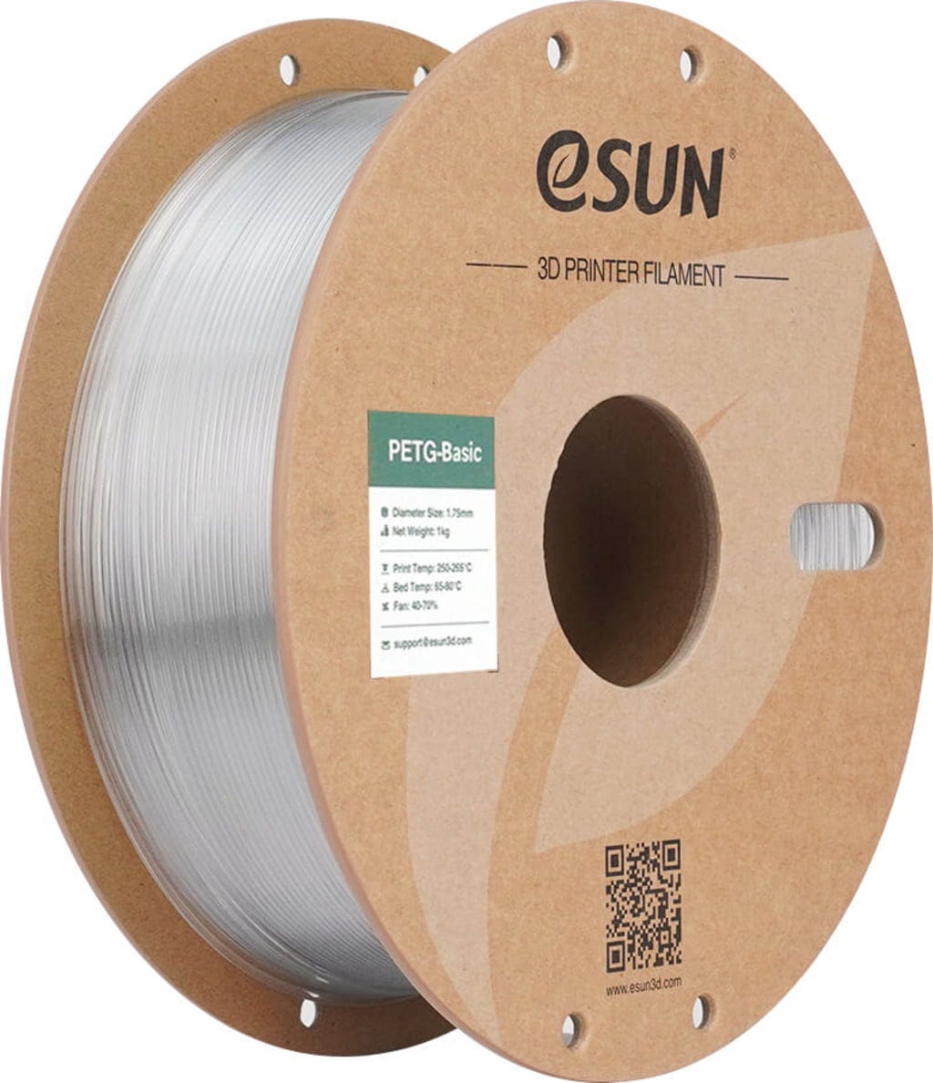 eSUN  PETG-Basic Clear, 1,75 mm / 1000 g    Technische Stärke von ABS trifft PLA Druckkomfort in Clear