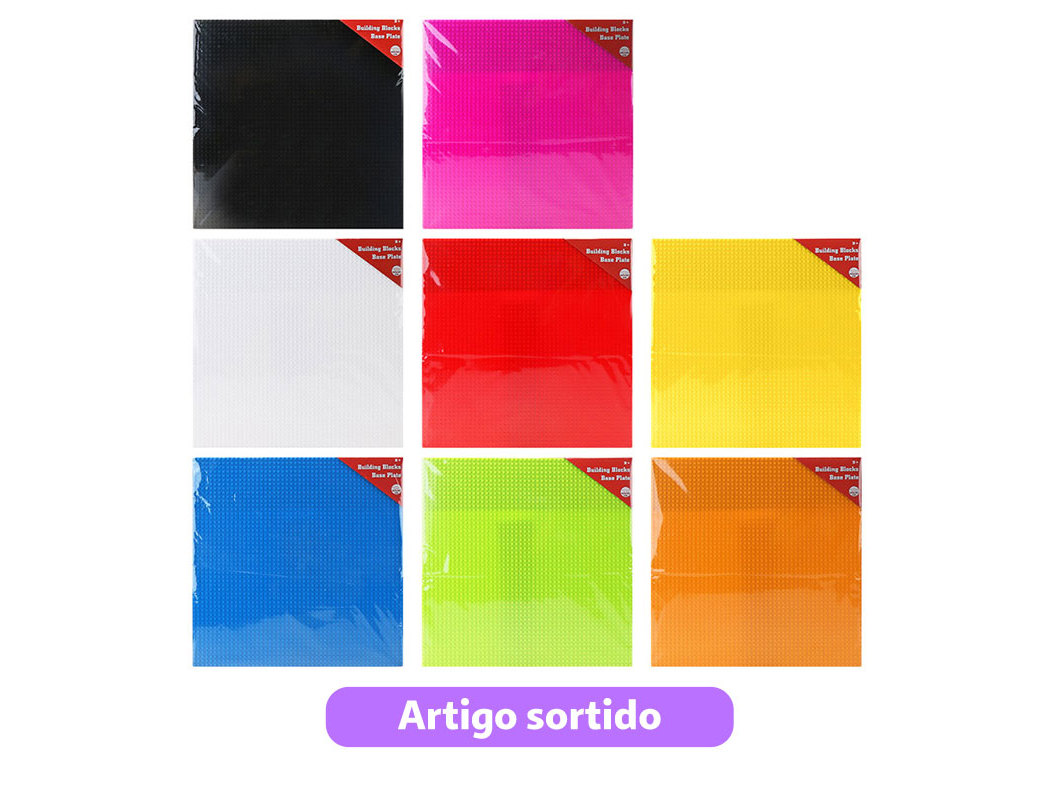 BASE PARA BLOCOS DE CONSTRUÇÃO 40X40X0.4CM CORES SORTIDAS