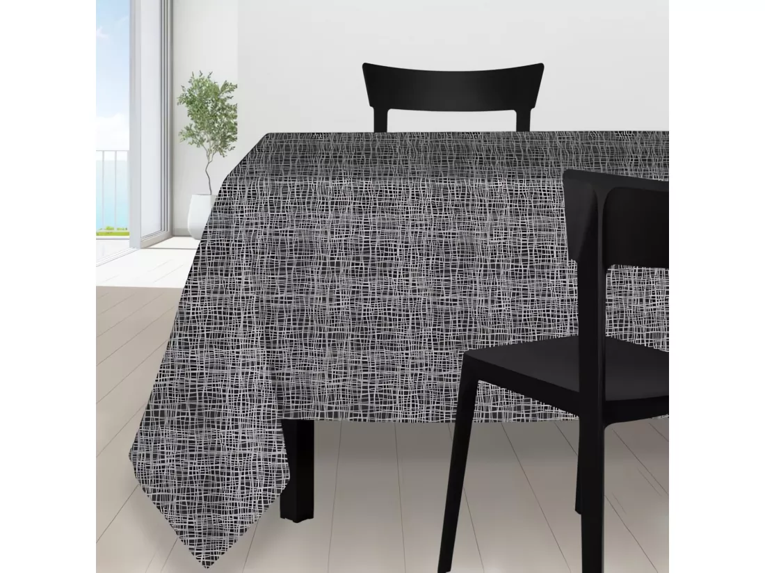 Nappe anti-tâches rectangle 150x250 cm GALAXY noir, par Soleil d'ocre