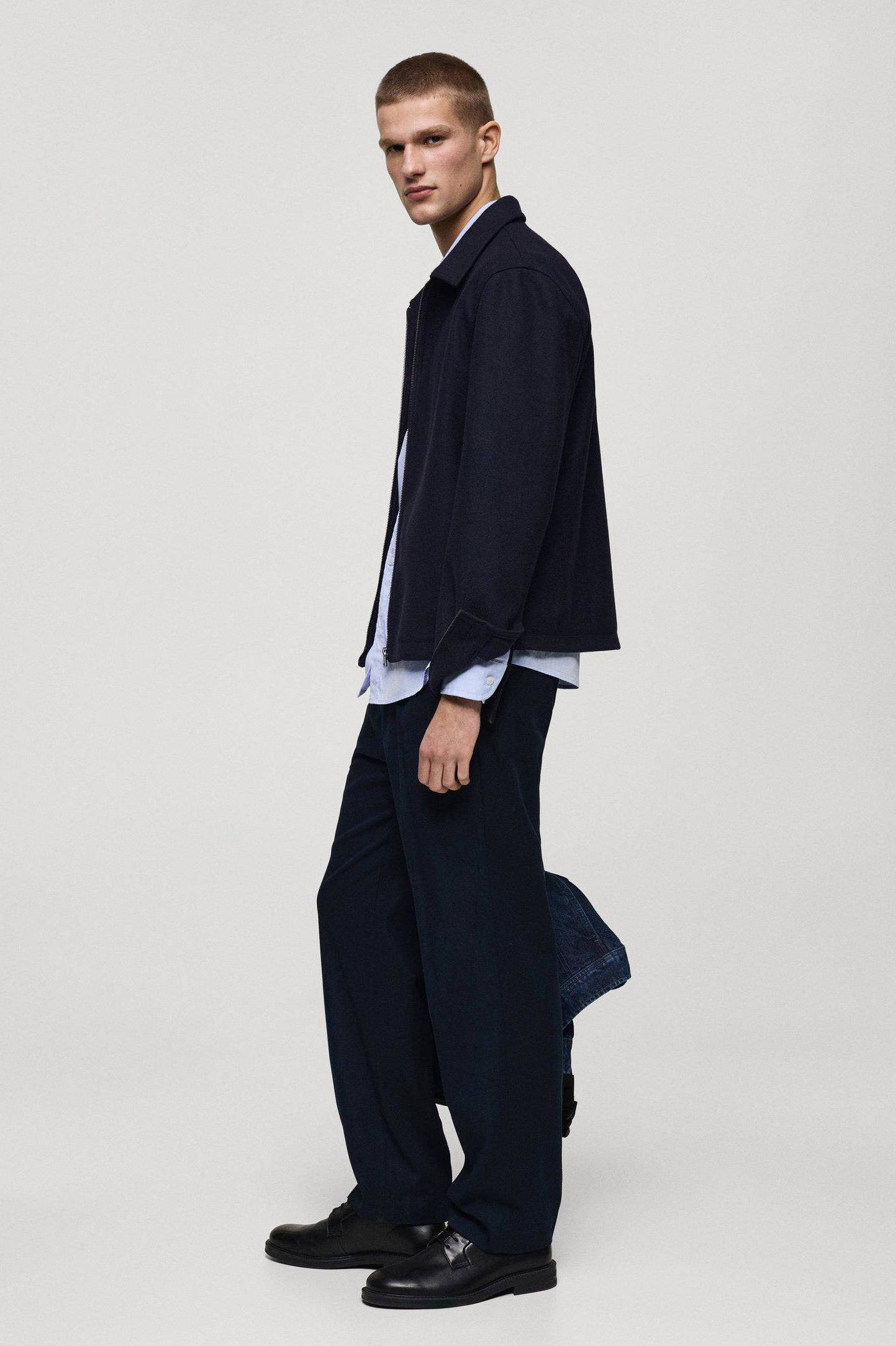 Mango Man straight pantalon donkerblauw
