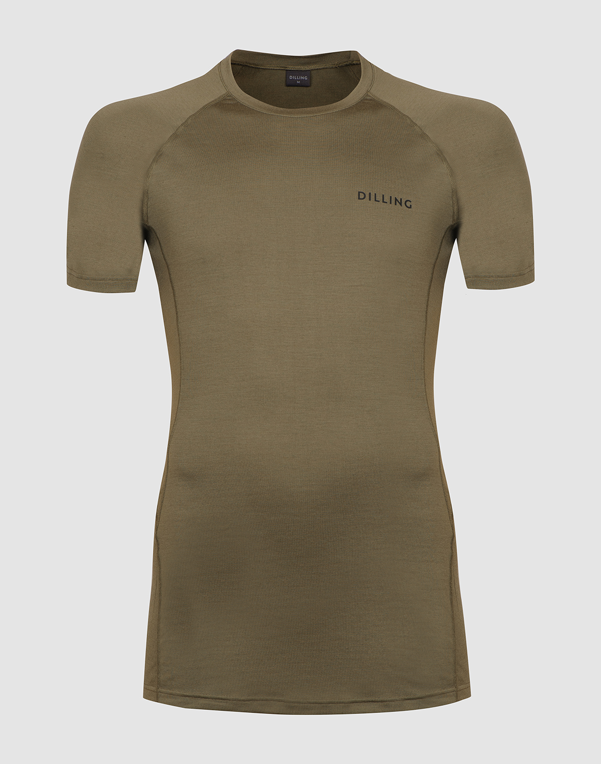 T-shirt van merinwol voor heren in Mos