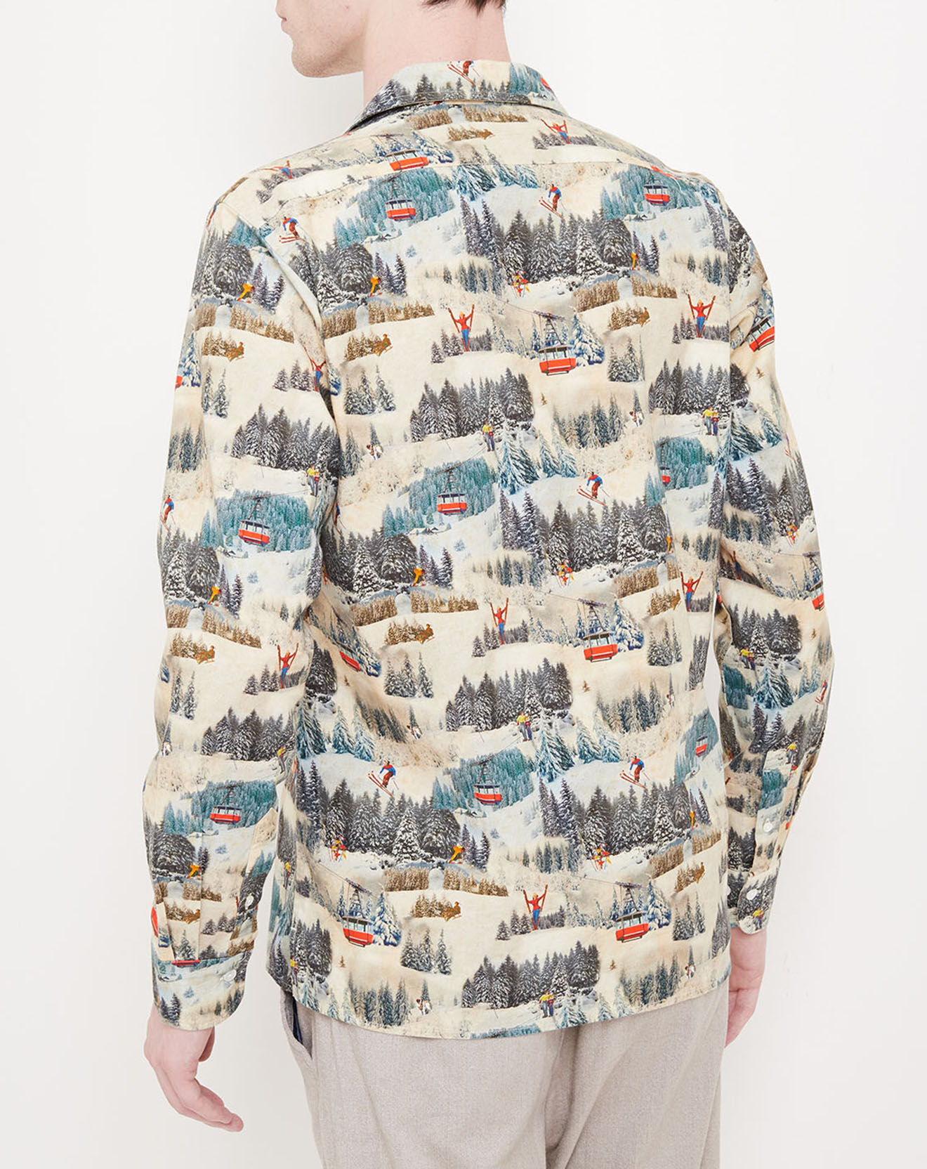 Hartford Chemise slim Slam imprimé ski beige/multicolore
