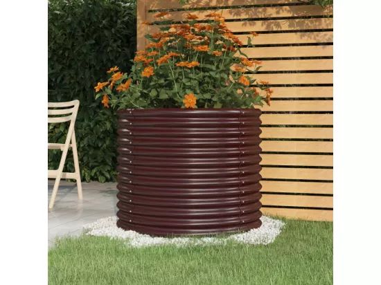 Jardinière de jardin Acier enduit de poudre 80x80x68 cm Marron