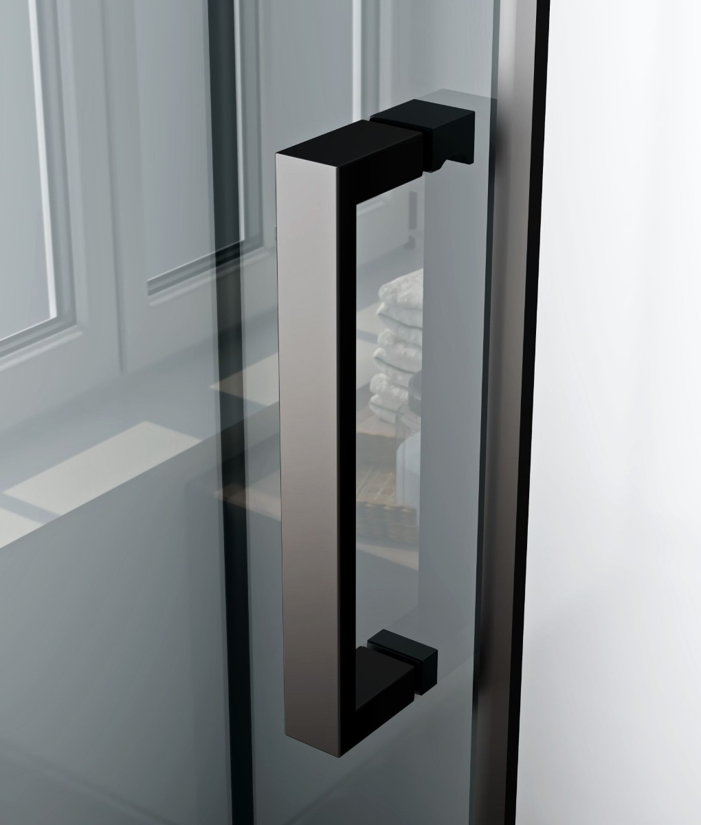 Sanigoods Bowie complete douchecabine rookglas met schuifdeur 110x80cm zwart mat