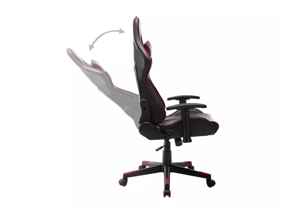 Chaise de jeu Noir et rouge bordeaux Cuir artificiel