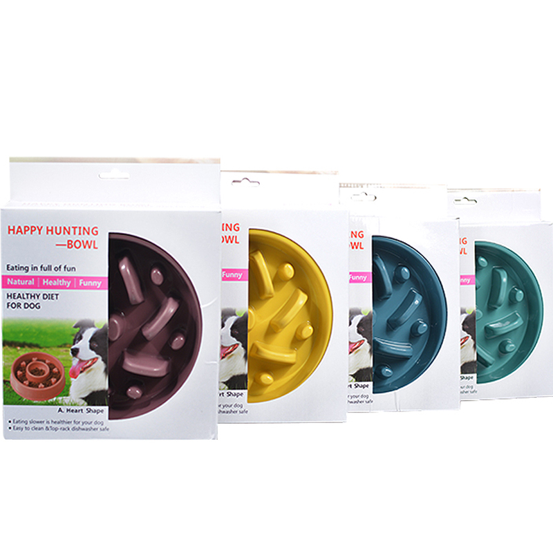 Gamelle anti-glouton pour chien rose