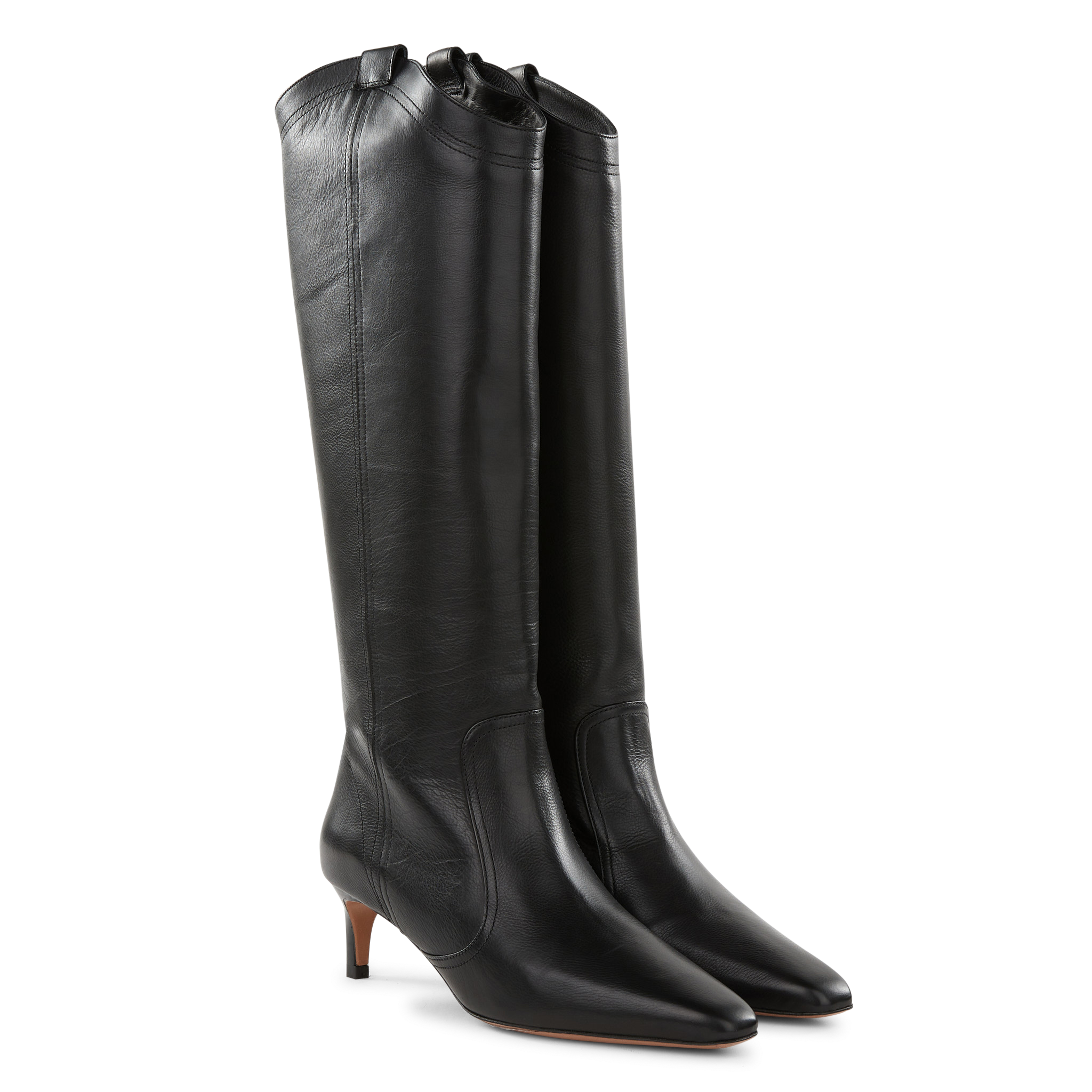 CAMELIA - Bottes à talons en cuir | Noir