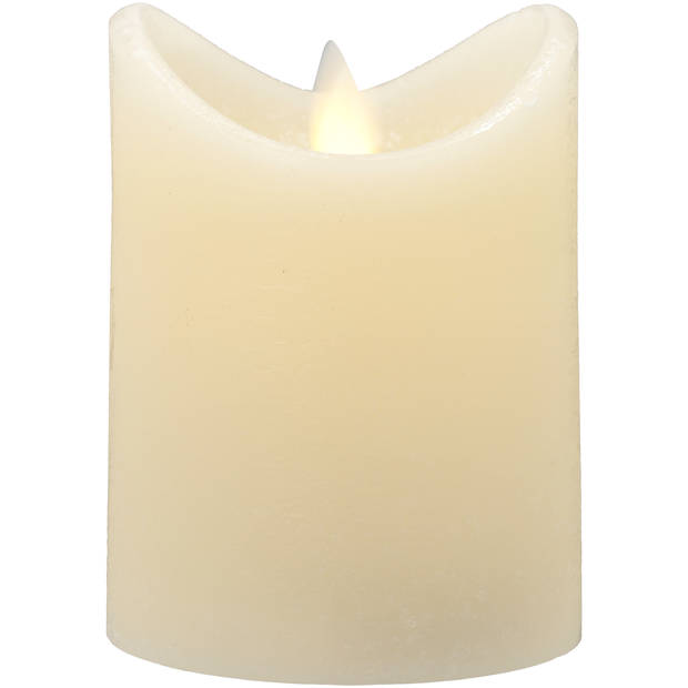 Blokker Rustieke LED Kaars - 7,5x10 cm - Crème