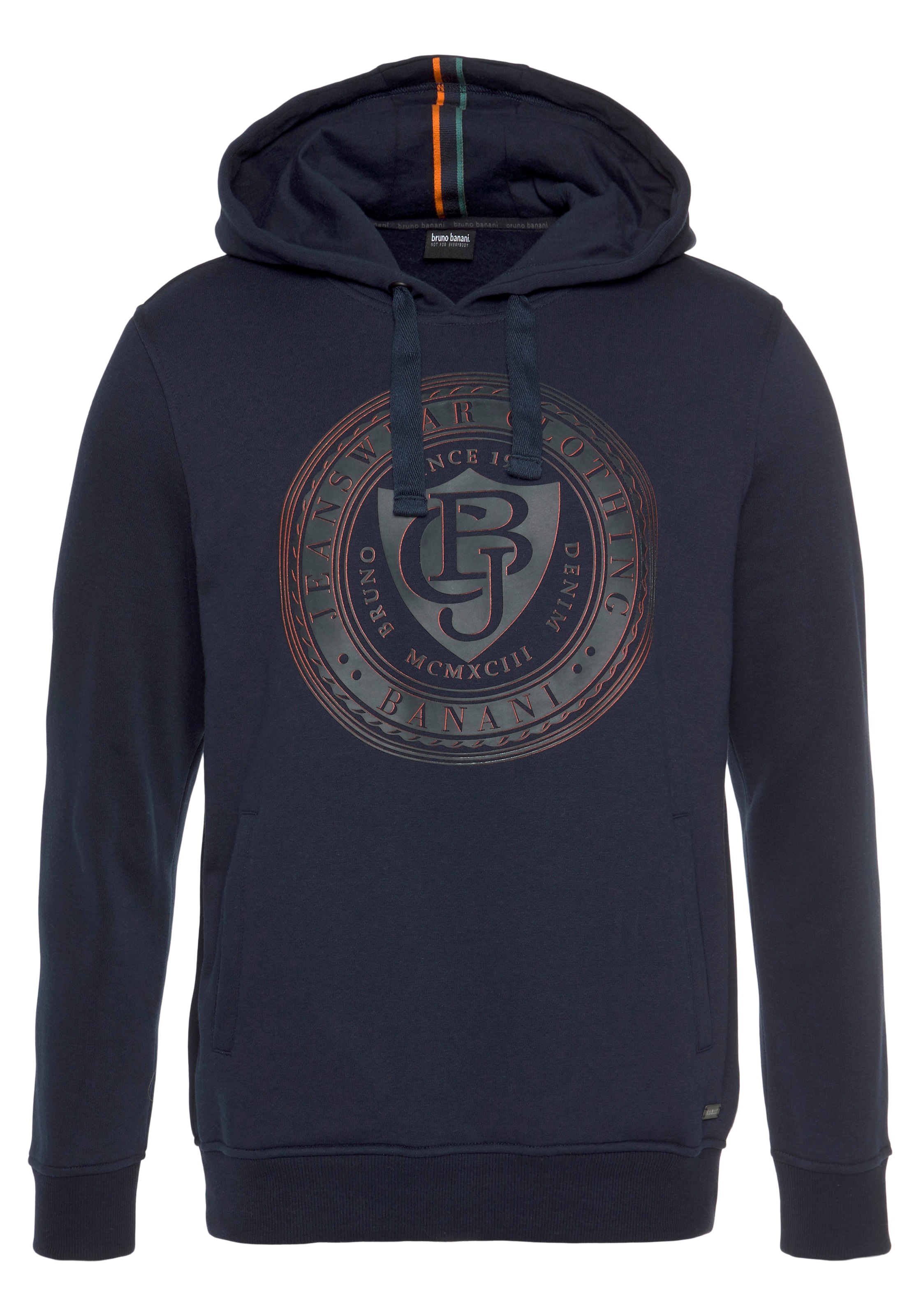 Bruno Banani Kapuzensweatshirt , Langarm,  schmale Passform,  bedruckte Optik