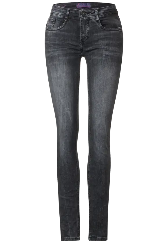 Graue Slim Fit Jeans - steel grey netwash