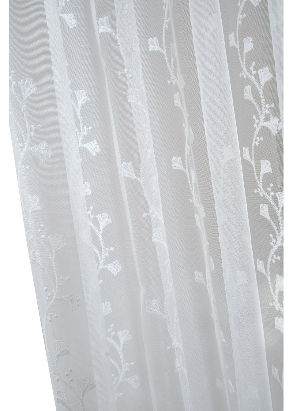 Voilage store avec broderie florale