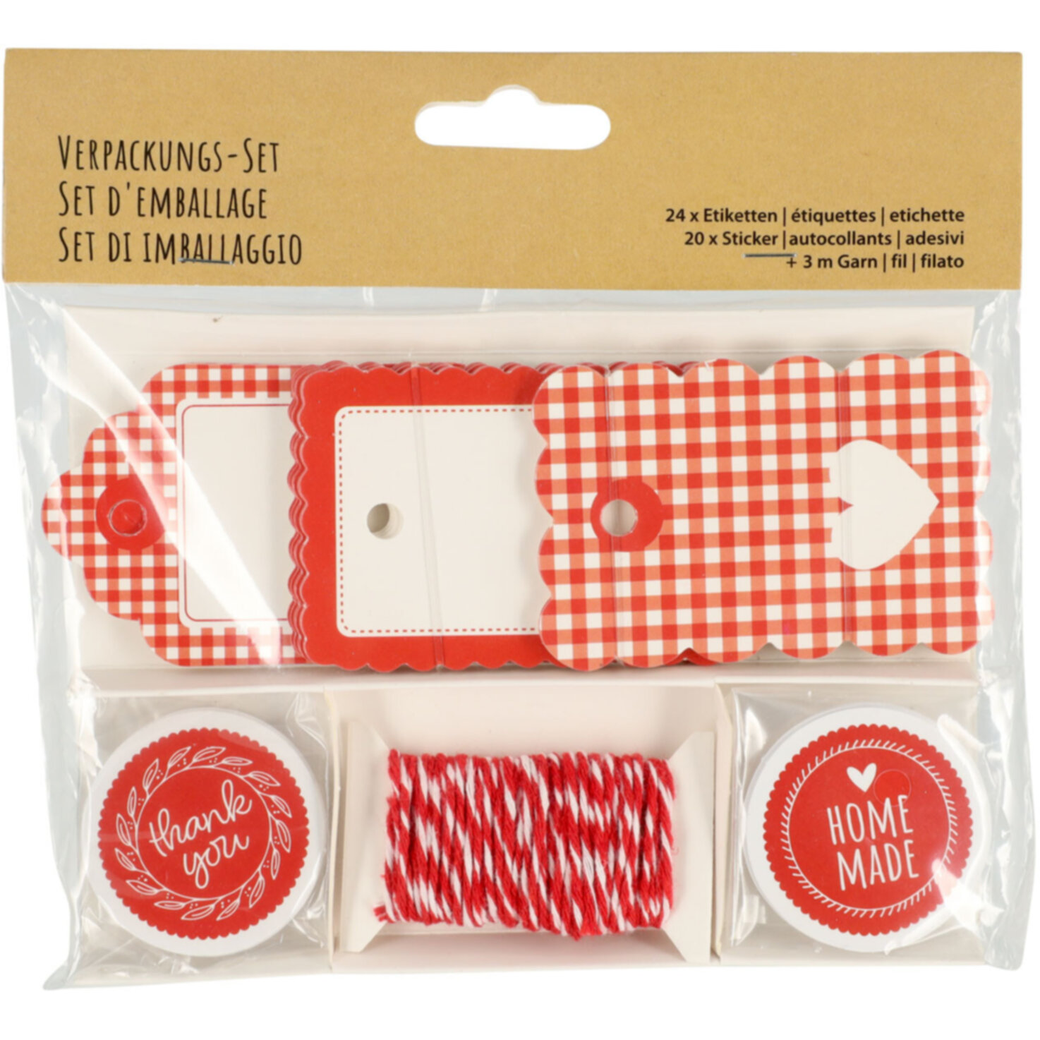 Etiketten-Anhänger rot Set 45-teilig
