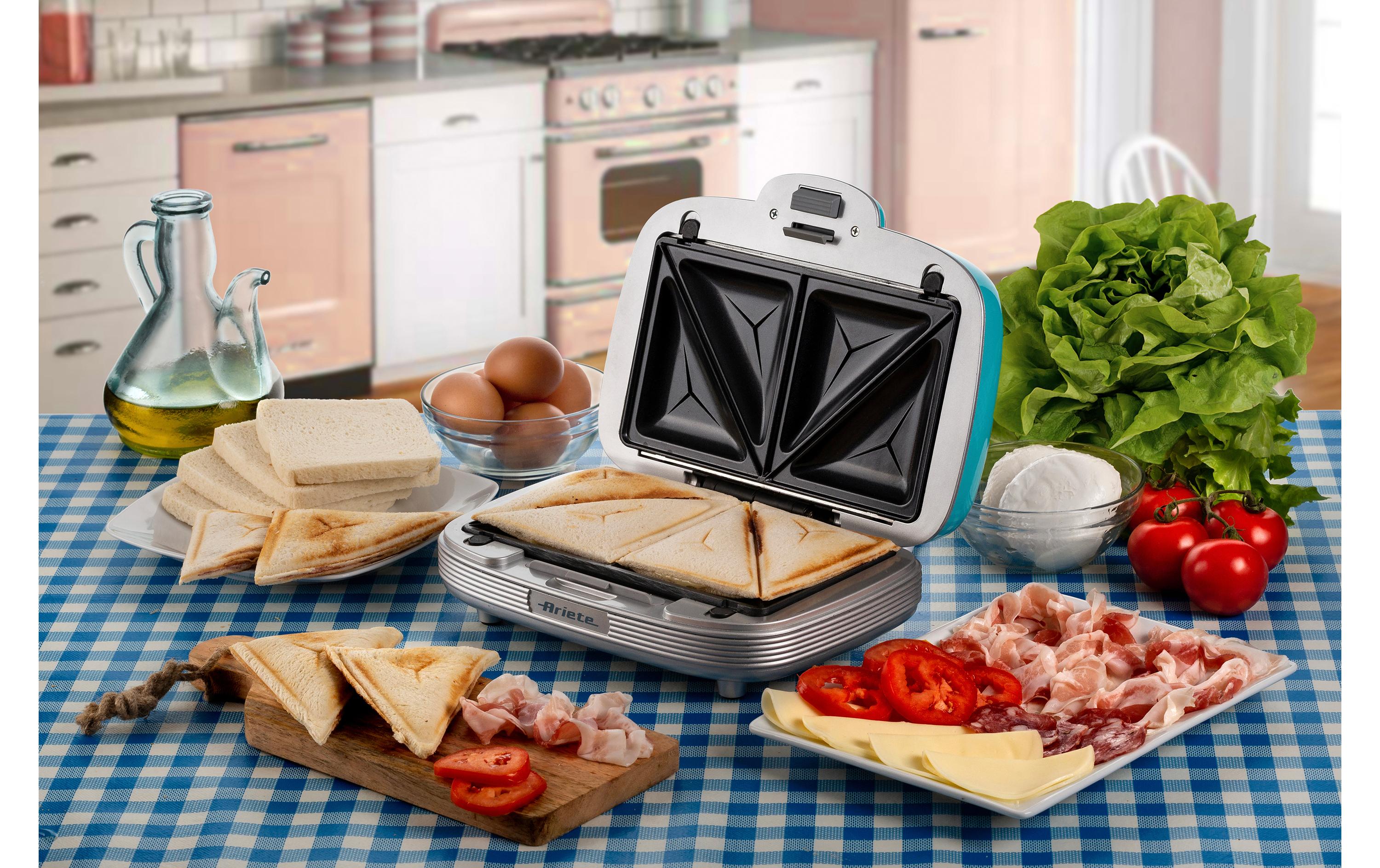 Multifunktionsgrill Party Time ARI-1972-BL 700 W, BlauSandwich- und Keksmaschine