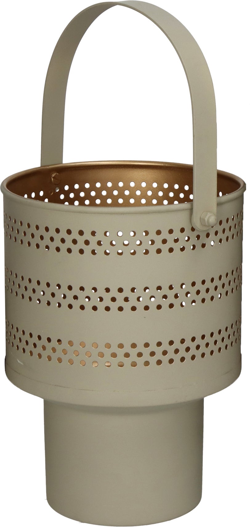 HD Collection waxinelichthouder op voet beige 17 x 15 x 19 cm
