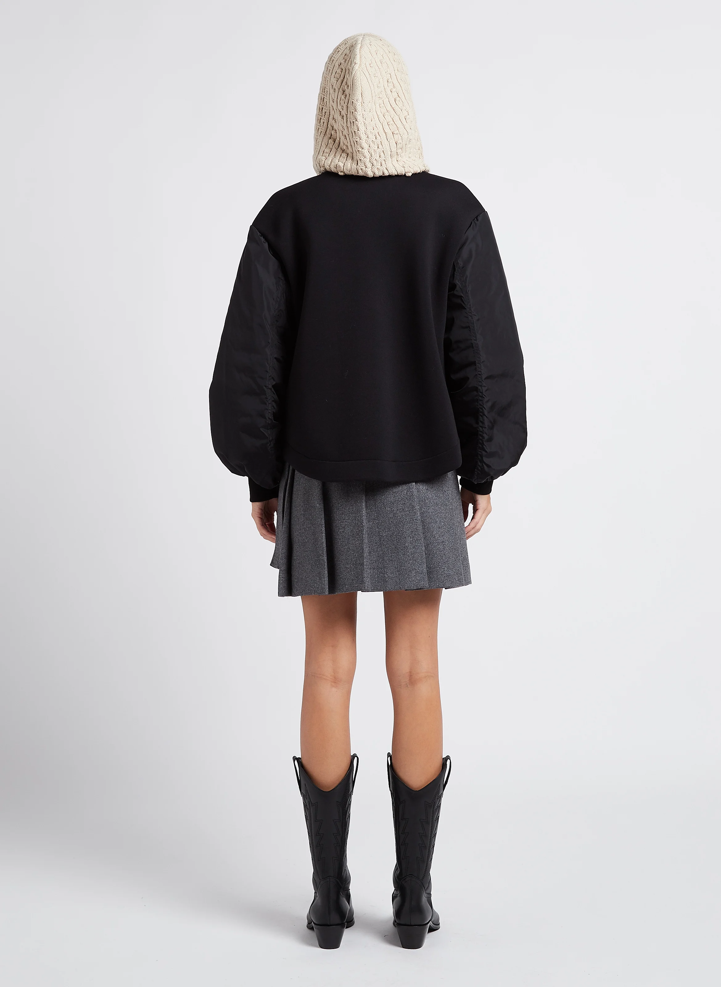 RACHELLE - Pull col V en maille mélangée | Vert