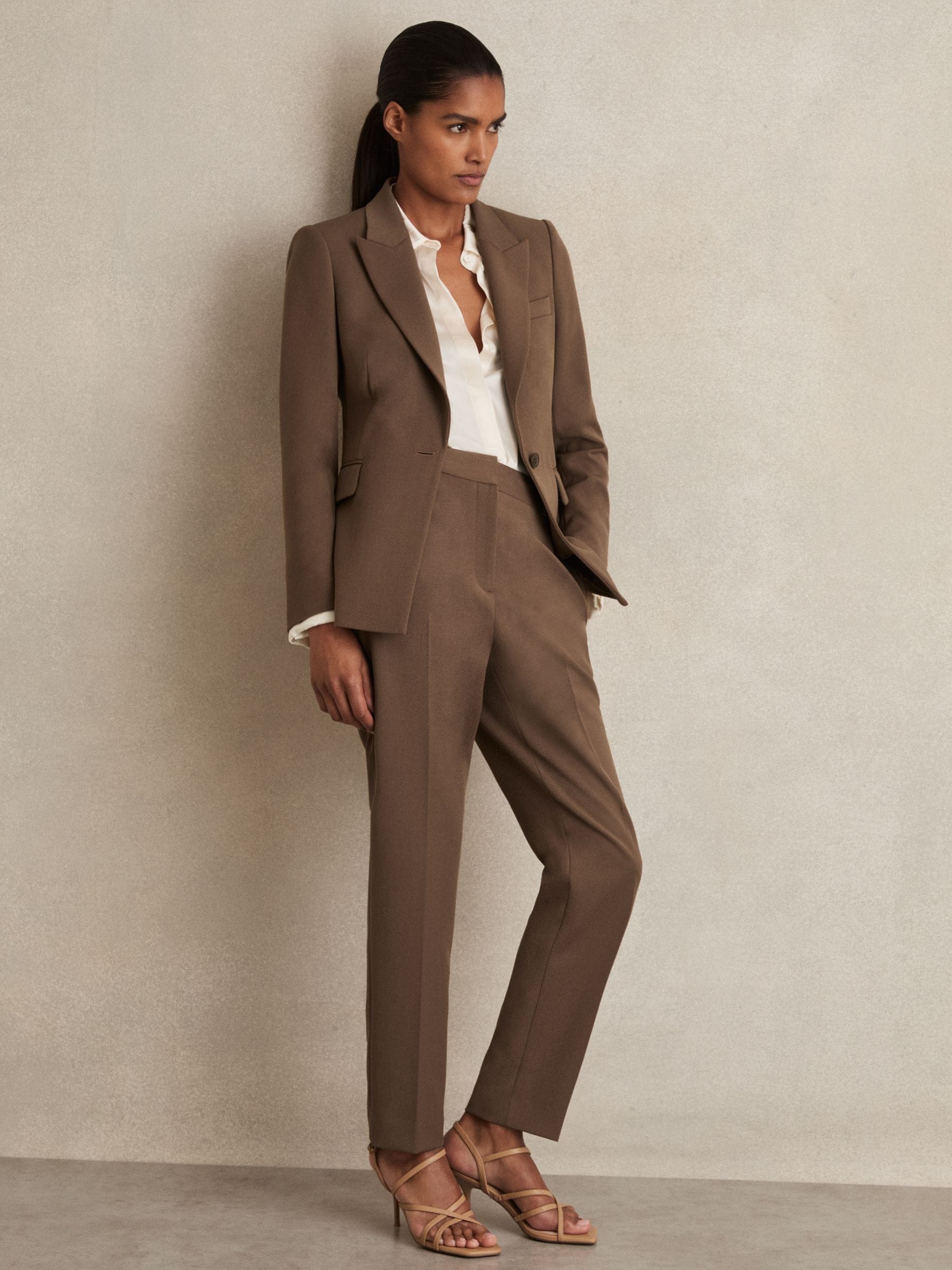 Mink neutraal - Reiss Gabi slim-fit kostuumbroek