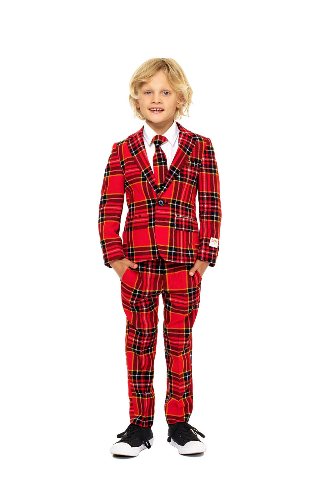OppoSuits geruit kostuum The Lumberjack rood