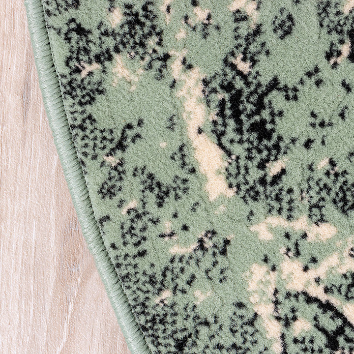 Rond vintage vloerkleed - Wonder Groen/Zwart