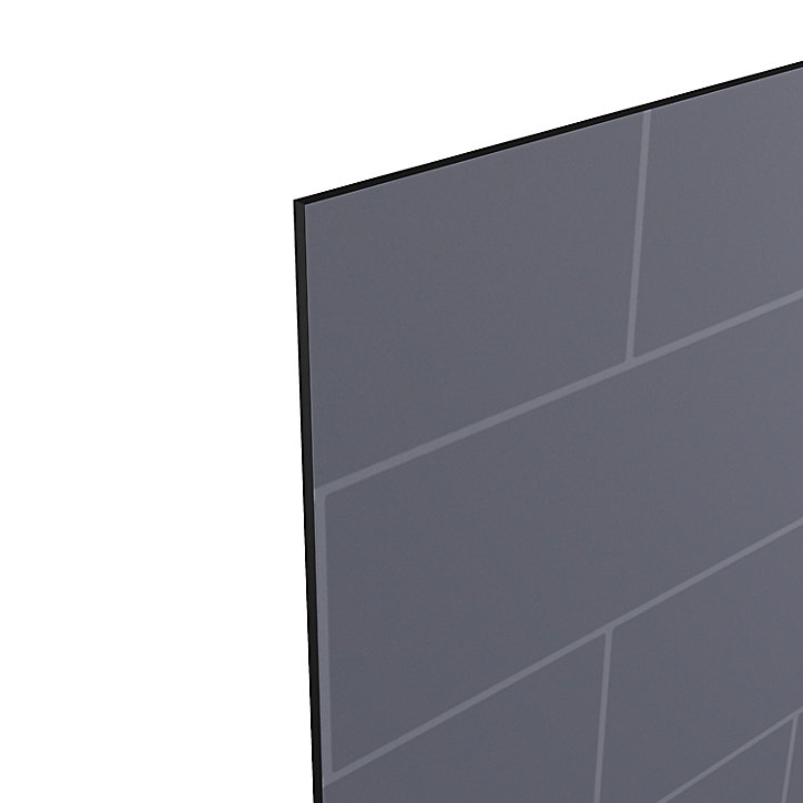 Crédence de cuisine réversible GoodHome décor métro anthracite l. 200 cm x H. 60 cm x Ep. 3 mm