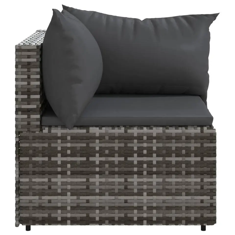 vidaXL - Tuinhoekbanken - Grijs - Poly rattan - 2 stuks - Met kussens