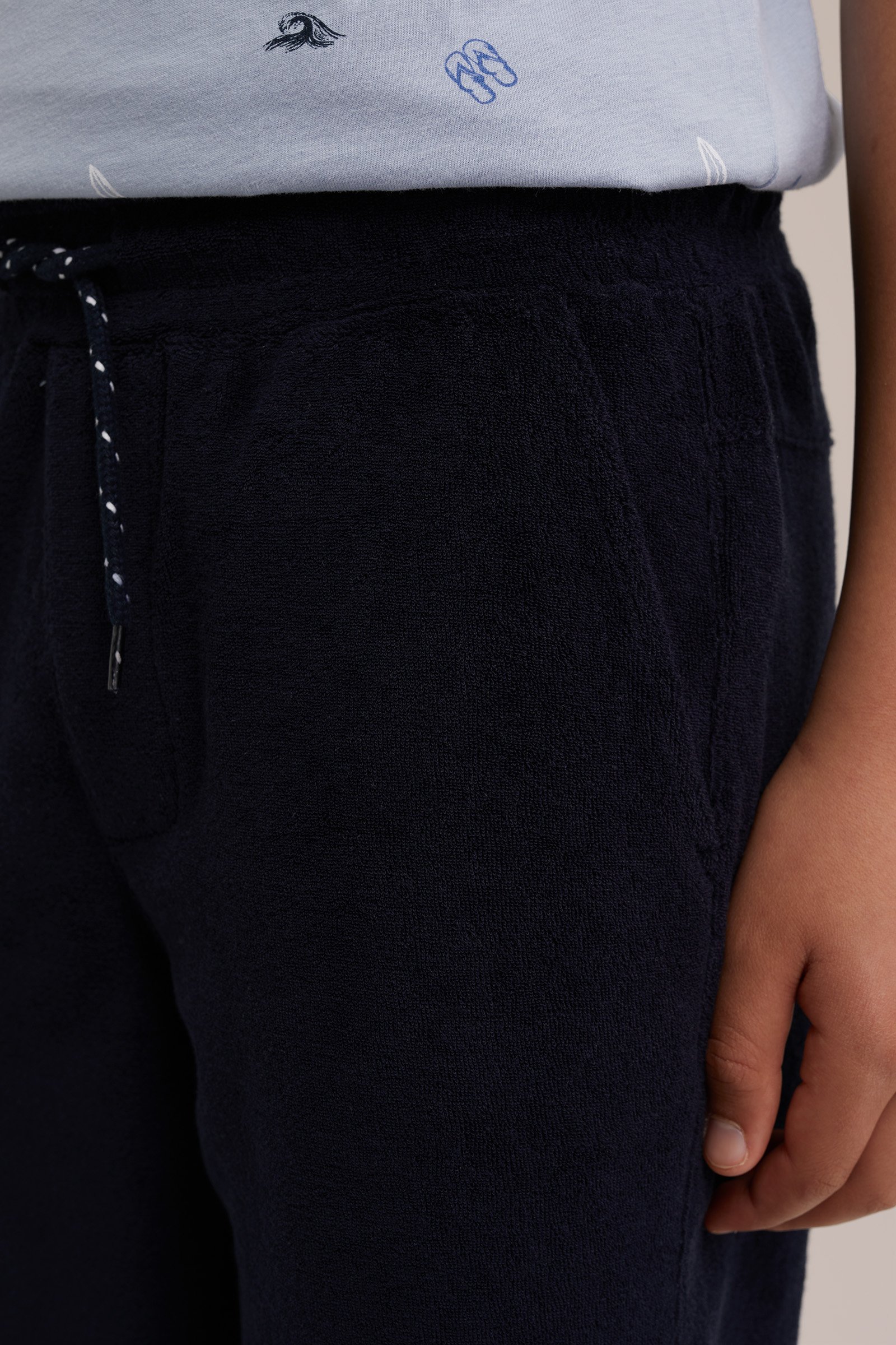 Jongens sweatshort van badstof WE Fashion Marineblauw