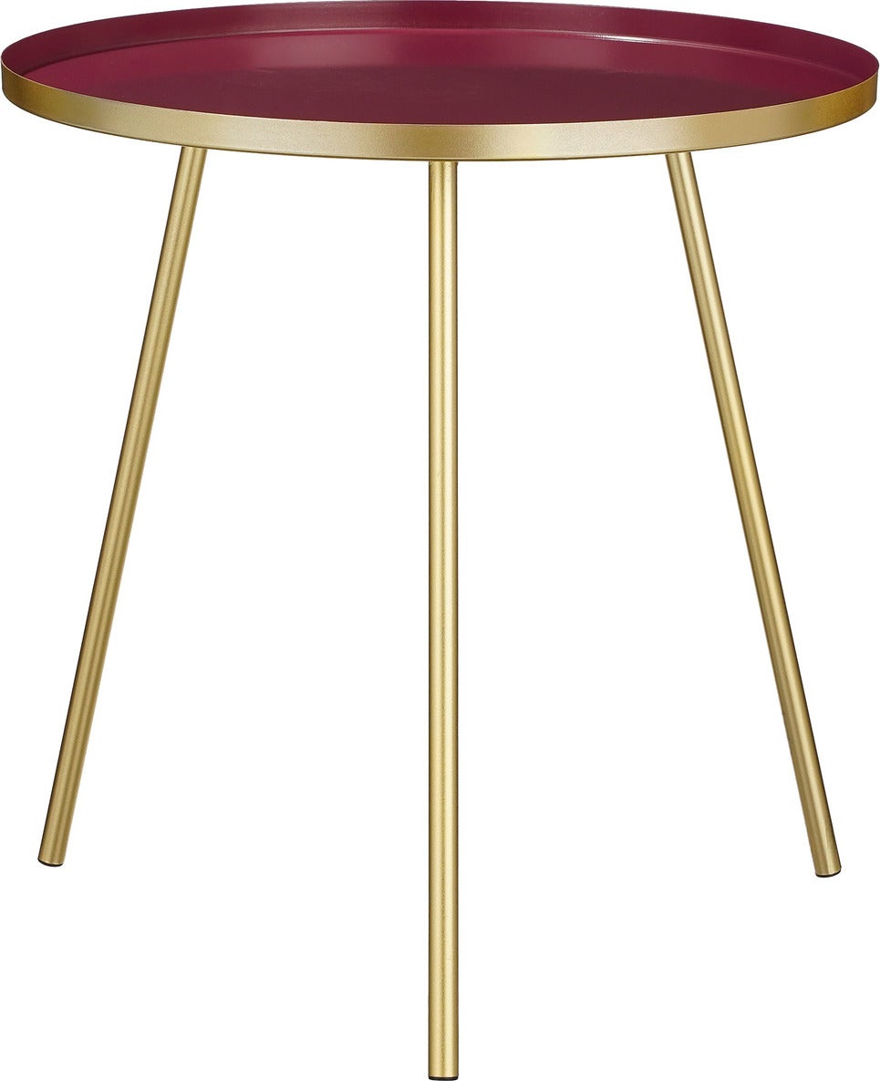 Mica Decorations bijzettafel Tatum rood / goud D 50 H 45 cm