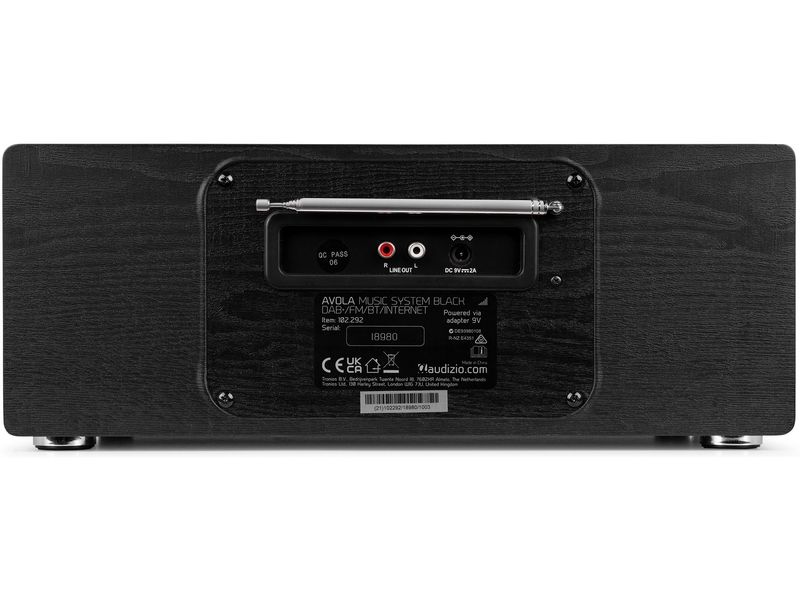 Audizio DAB  Radio Avola Schwarz DAB  Radio mit CD Spieler, Internet Radio und Bluetooth
