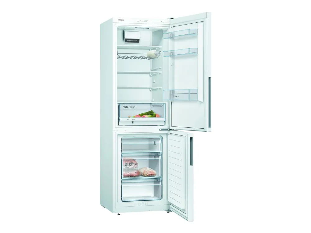 Bosch Serie | 4 KGV362WEAS - Køleskab/fryser - bund-fryser - bredde: 60 cm - dybde: 65 cm - højde: 186 cm - 308 liter - Klasse E - hvid