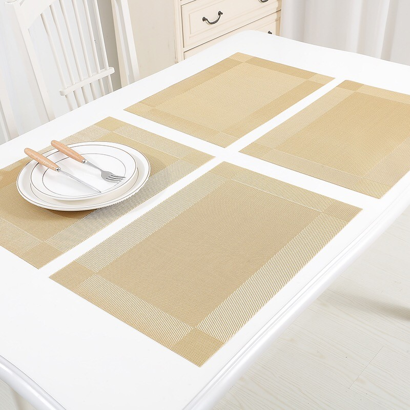 (10er Set) 45x30cm Hitzebeständige PVC Tischunterlage Abwaschbare Teller Untersetzer Tischset - Grau