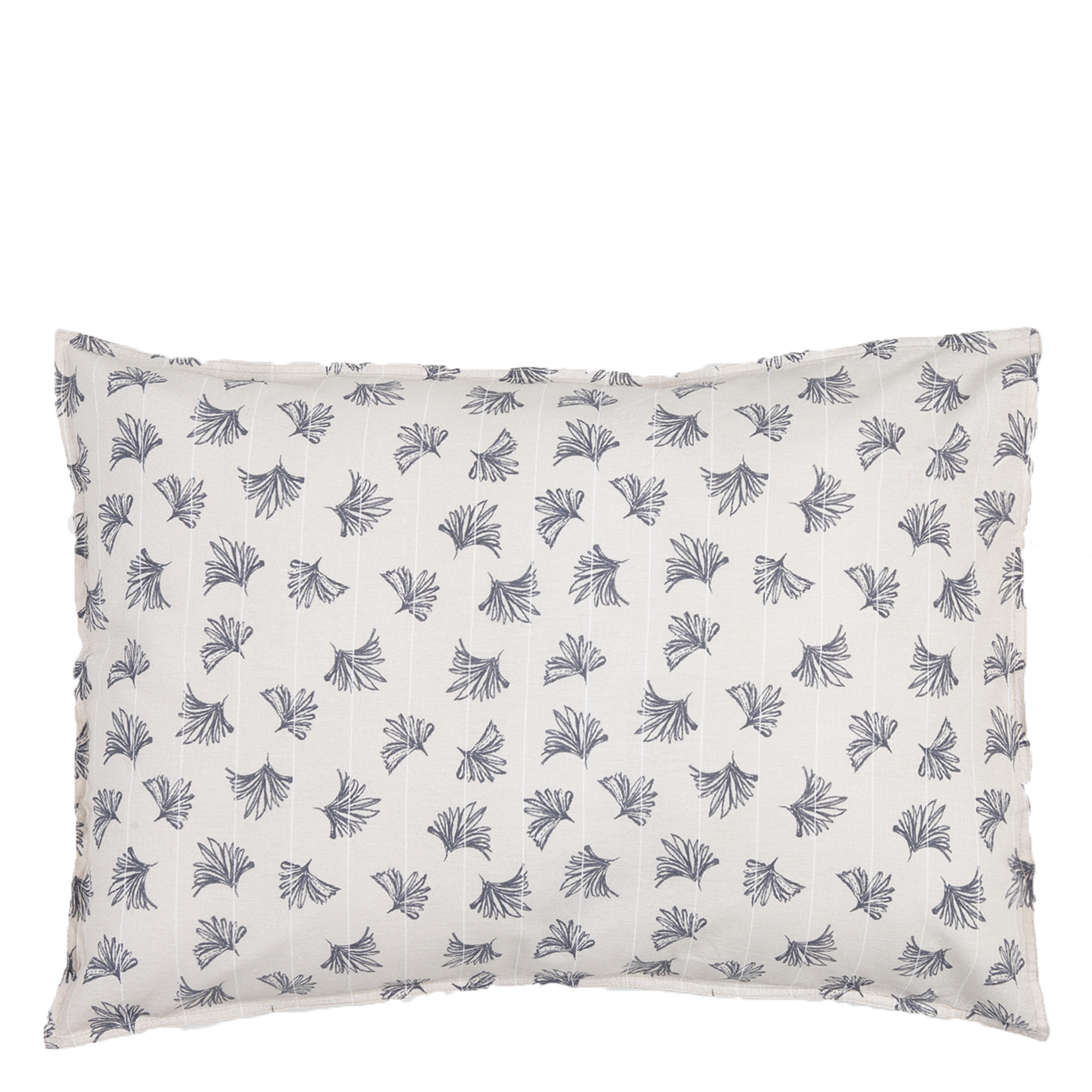 Taie d'oreiller imprimé fleuri en lin et coton biologique | Beige