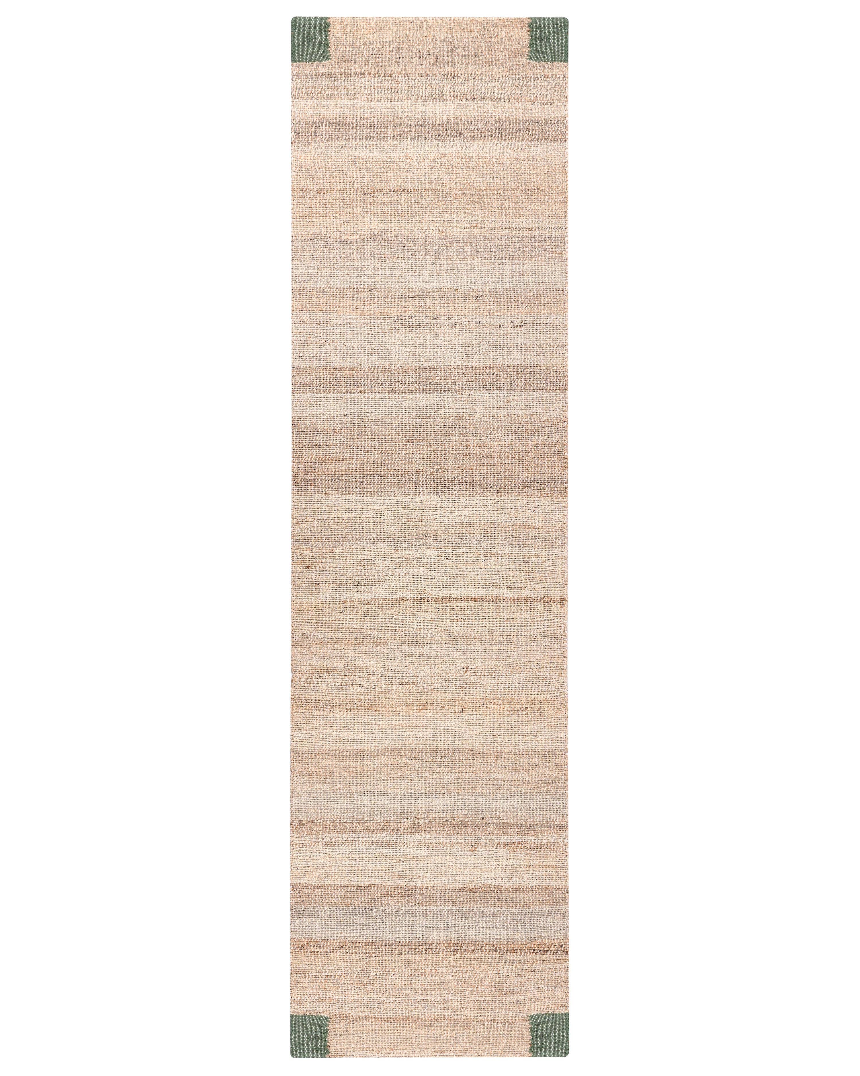 Vloerkleed AMRAVATI Beige/groen 80 x 300 cm Jute