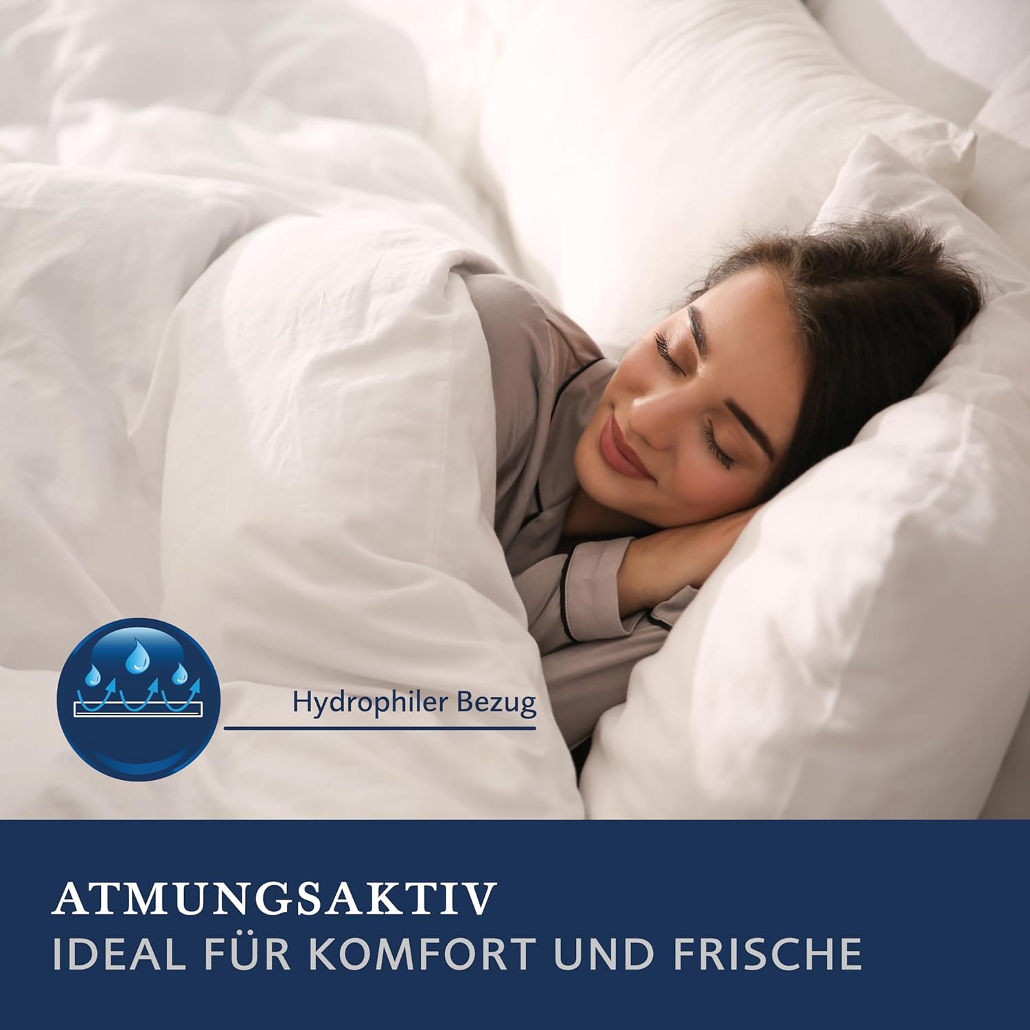 billerbeck Bettdecke S20 DUETT – 4-Jahreszeitendecke – 135 x 200 cm – leichte Sommerdecke + Übergangsdecke, AIRFILL® - Hohlfaser-Füllung, Weiß