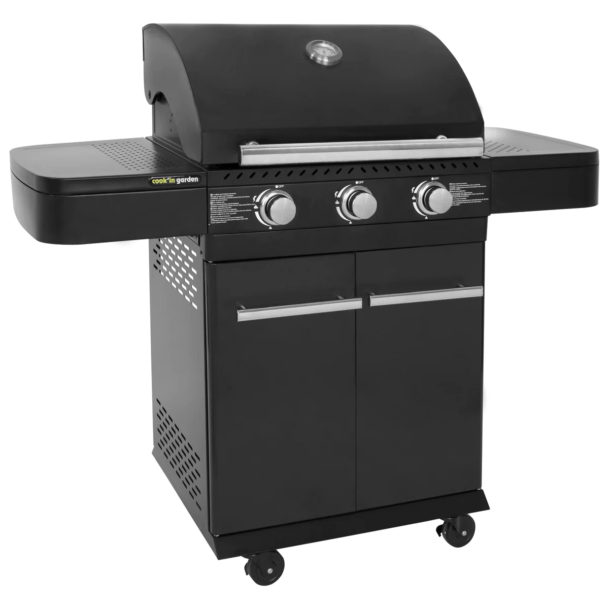 Barbecue au gaz FYRA avec thermomètre - 3 brûleurs Cook'in Garden